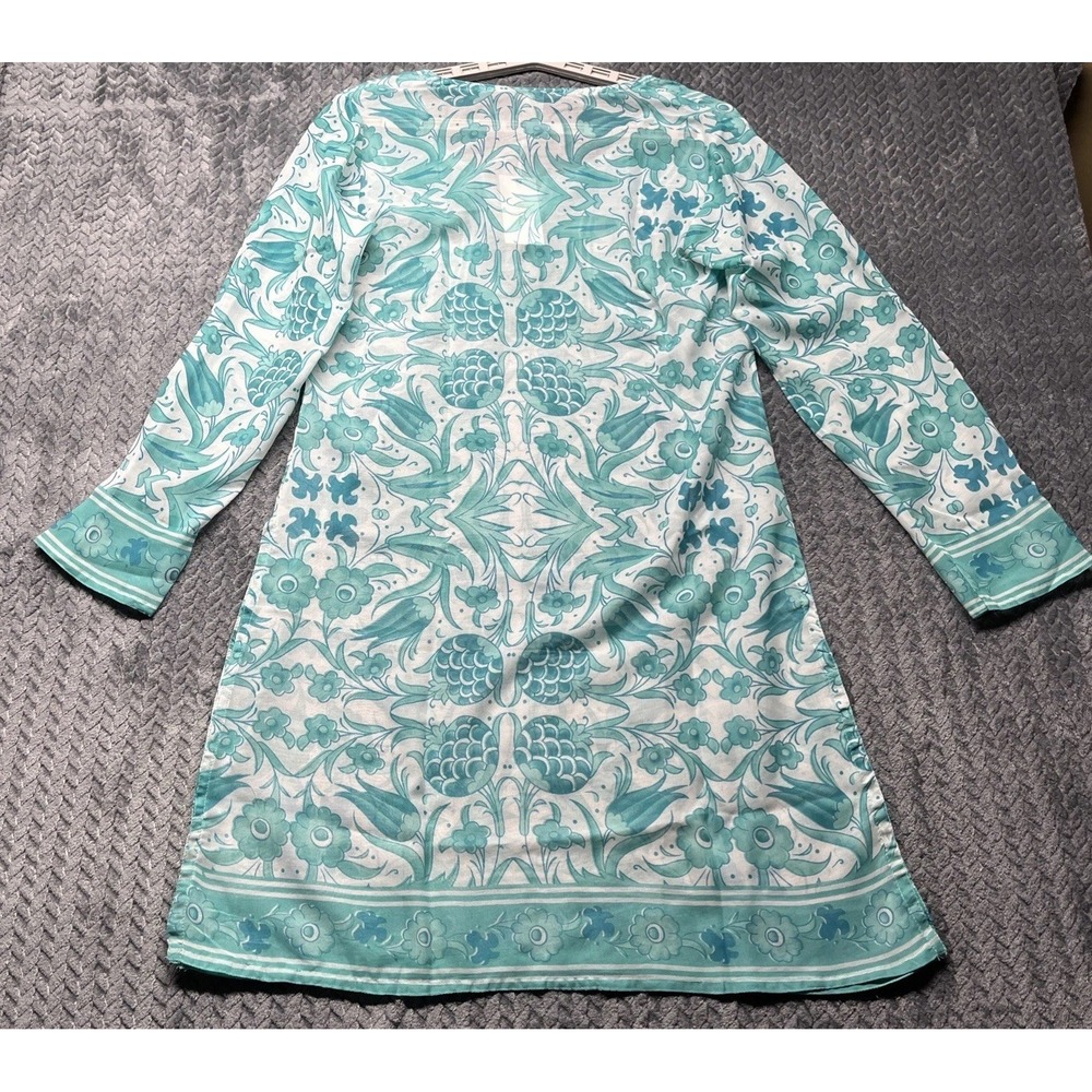 Raj Tunic Cover-Up Floral Printed Top‎ Size Small Swim Cotton Sheer Silky - Picture 8 of 11